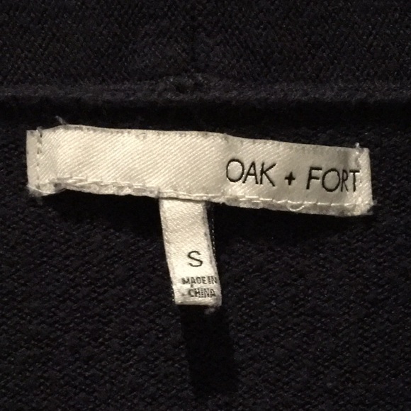 OAK + FORT Navy Open Cardigan Coat - Picture 6 of 9